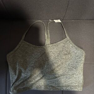 Gray Strappy Crop Top